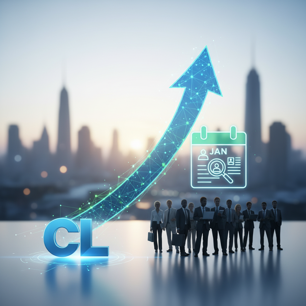 a laptop displaying a craigslist job posting surrounded by hiring documents and a calendar turned to january