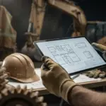 a diverse construction crew on a job site with a "2026 enforcement playbook" overlay, symbolizing upcoming ofccp changes.