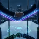 business handshake over data security, enterprise job distribution software agreement negotiation