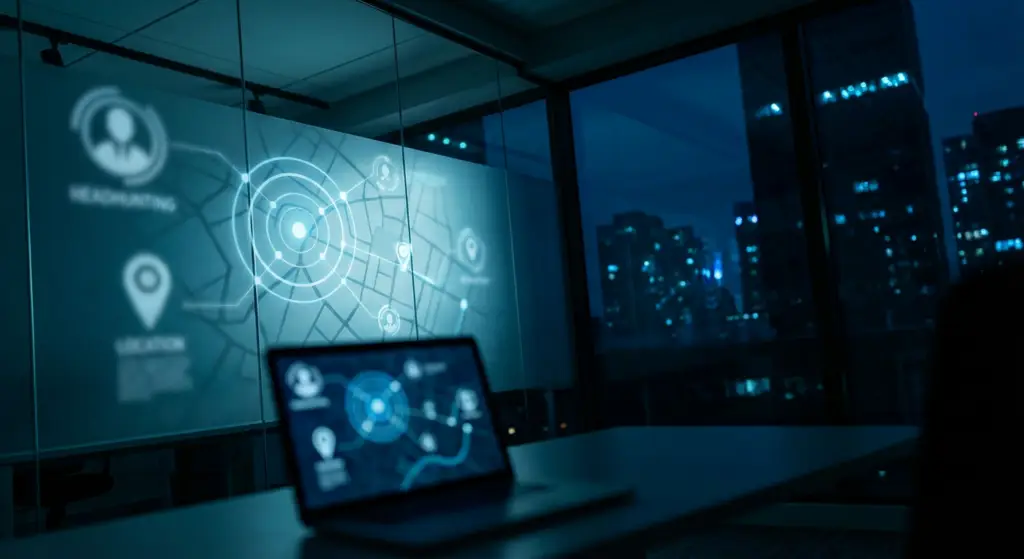 map pins on a world map, representing targeted geographic locations for talent acquisition