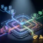 glowing digital recruitment process with job board selection featuring resumes, qualifications, and employment.