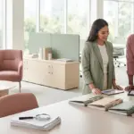 diverse business team reviewing documents and tablets, preparing for potential ofccp audit triggers.