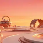 3d render of baskets, eggs, gears, and lotus symbols, representing ofccp easter compliance.