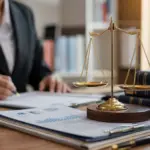 person reviewing documents and a brass scale, reflecting ofccp affirmative action updates.